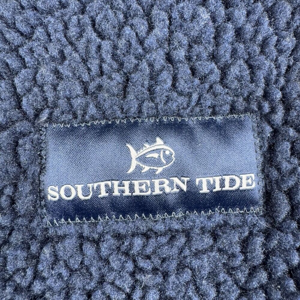Southern Tide Sherpa Full Zip Vest Jacket Men's XL Navy Casual Comfort Preppy - Picture 9 of 13